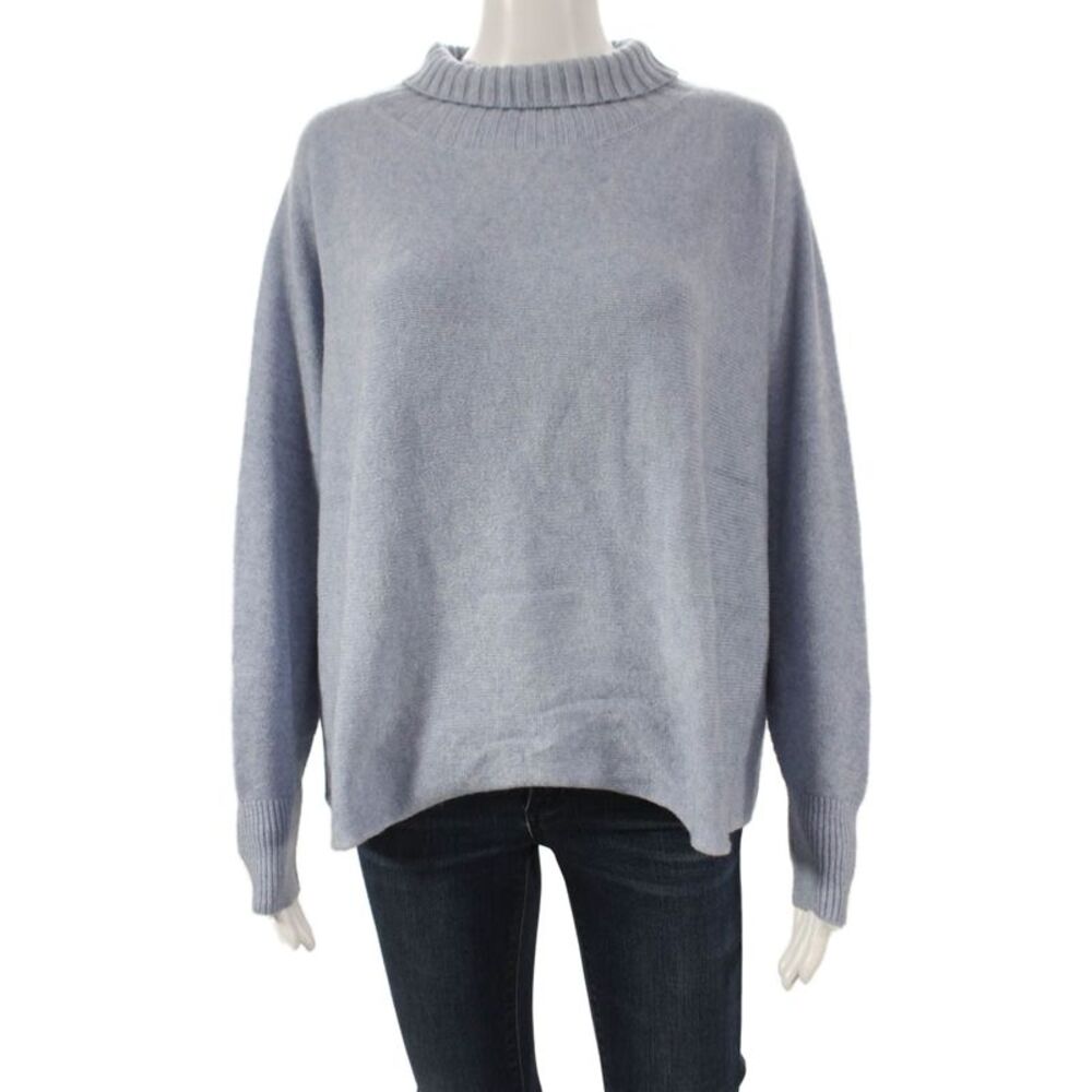Alexandre Laurent Women Blue Turtleneck Pullover Sweater Size One Size